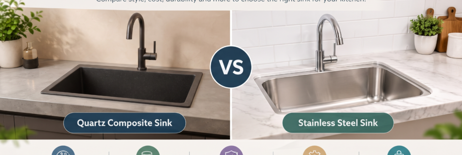 Quartz vs stainless steel kitchen sink
