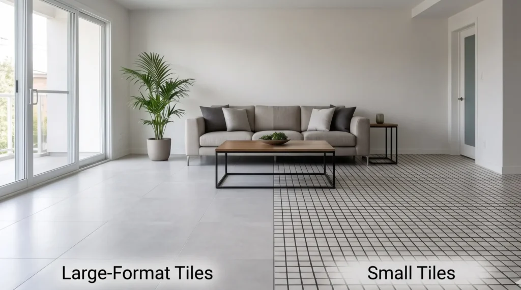 Large Format Tiles vs Small Tiles: Which Makes a Room Look Bigger?