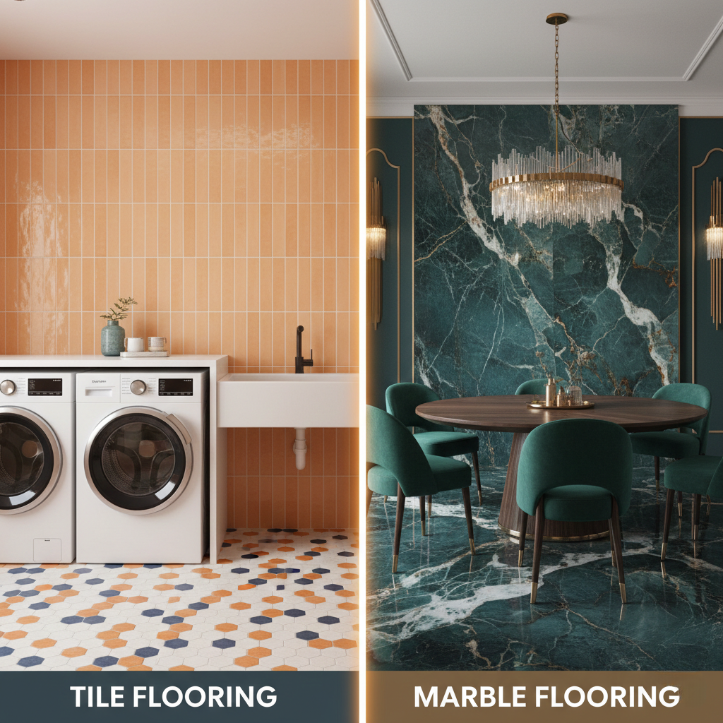 tile flooring and marble flooring